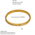 Produktdetails des 18K vergoldeten Edelstahl-Armreifs mit Zirkonia und Maßen - Gold Zirkon Eingelegter Stil (SB770G)