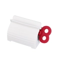 Spremi dentifricio manuale giapponese con corpo bianco e manopola girevole rossa - Stile a scorrimento rotativo / Sacchetto OPP Individuale / Rosso