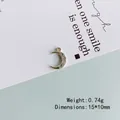 Dettaglio del ciondolo a luna dorata 15x10mm con strass per creazioni di gioielli - 11# Luna di Strass Oro