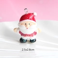 Macro shot of 2.5x2.8cm resin Santa Claus pendant with glitter and metal ring - Style 38-Glitter Santa Head