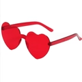 Fashionable red heart-shaped sunglasses made of high-quality plastic for party accessories - Red Heart Glasses