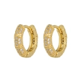 Klassieke gouden oorringen voor dames met micro-geplaveide witte zirkonia stenen - Full Pave Zirkonia Klassieke Huggie (E405-2)
