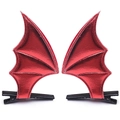Barrettes à cheveux ailes de chauve-souris rouge métallisé pour bal costumé d'Halloween - Pack de 1 paire / 2# Rouge