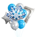 Kit palloncini fiocco di neve con lattice blu e stelle argentate per il 7° compleanno - Palloncino Fiocco di Neve Numero 7