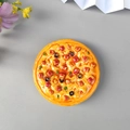 3D resin pizza refrigerator magnet with realistic golden crust and colorful toppings - Pizza Style B