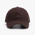 Classic dark brown six-panel cotton baseball cap with curved brim and breathable eyelets - Adjustable / Dark Brown