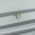 Anello aperto minimalista in argento S925 con design a doppio cuore finitura oro - Aperto Regolabile / Oro