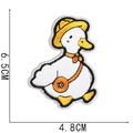 Embroidered duck iron-on patch with yellow hat and orange scarf, size 6.5 x 4.8 cm - Scarf Duck (No. 2)