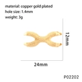 Golden crown coral zircon beads for DIY jewelry making with dimensions 24mm x 12mm - Gold Claw (P02202)