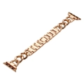 Elegant rose gold denim chain metal link strap compatible with Apple Watch for women - 42/44/45/49mm / Rose Gold