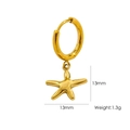 14K gold plated stainless steel starfish huggie earring with dimensions 13mm and 1.3g - E11 3D Sea Star