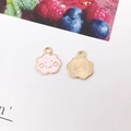 Pink smiling cloud enamel alloy pendant with golden finish for DIY jewelry making - Smile Cloud (12x13mm)
