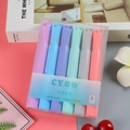 Morandi color aesthetic dual-tip highlighters set in six soft tones for journaling - Salt Series Soft Colors (6 Pcs)