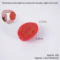 Lifelike red tomato slice keychain charm, size 3.8x2.7cm, weighing 10g with realistic texture - Oval-shaped - Half A Red Cherry Tomato (without Clasp)
