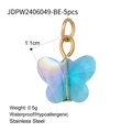 Blue gradient butterfly pendant in stainless steel for DIY jewelry making 5pcs - Blue Glass Butterfly Pendant Charms 5pcs (JDPW2406049-BE-5pcs)