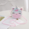 Borsa a tracolla unicorno in peluche per bambine con sfumature macaron e corno argento - Stile 4 (Sfumatura Macaron)