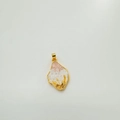 Irregular 18k gold-plated droplet pendant with light pink stones and crystals - Bouquet-Gold