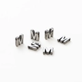 Set of six silver-colored metal letter M beads with 1.8mm hole for jewelry DIY - M / Silver Gray
