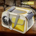 Borsa per animali giallo mango con finestra a capsula spaziale e rete traspirante - Giallo
