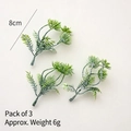 Artificial pine needle sprig pack of 3, 8cm green holiday DIY stems weighing 6g - Aquatic Grass / Pack of 3