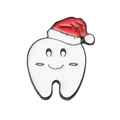 Pin de esmalte de diente animado con gorro de Papá Noel rojo y blanco decorativo - Estilo Gorro de Navidad (XZ8308)