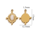 Goldener Rautenanhänger mit weißem Stein und detaillierten Maßen von 17 mm x 12,5 mm - Weißer Aventurin