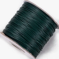 Macro shot of 10m dark green waxed cord roll for DIY jewelry and necklace weaving - Dark Green