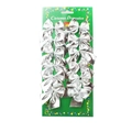 Set of 12 silver glitter Christmas bows on display card for tree decoration - Cardboard 12Pcs / Silver
