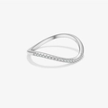 S925 sterling silver wavy ring with shimmering cubic zirconia pavé setting in silver - US 6 / Silver Wave Zirconia