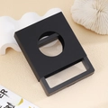 Minimalist matte black PE film jewelry display frame with circular window for bracelets - Black Gift Box / Black