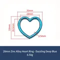 Metallic heart ring for DIY accessories in dark blue electroplated zinc alloy finish - Iridescent Blue