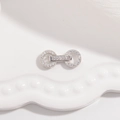 Makroansicht der S925 Sterling Silber Rad-Verbindung mit Micro-Zirkonia Besatz - Stil A Radverschluss (Silberfarbe) / 7x16mm