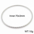 Brazalete multicapa de acero de titanio plateado trenzado 70x3mm de estilo minimalista - Brazalete Único de Acero