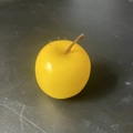 Miniature yellow artificial apple prop with realistic stem for photography and decor - Mini Yellow Apple