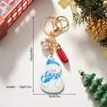 Christmas snowman keychain with blue scarf, red tassel and glass ball, 10cm height - Snowman Style