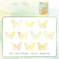 Lazy Holiday butterfly PET stickers set with 20 pieces of translucent decorative decals - Lazy Holiday