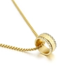 Gouden boxketting met een victory gegraveerde draaiende ring hanger voor heren - Victory Gravure / Goud