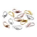 Polished metal earring hooks in silver, gold, and rose gold finishes on white background - 17*8mm 12Pcs / Multicolor