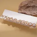 Set di 5 paia di orecchini a lobo dorati con perle, cristalli e ciondoli a fiore - Oro (Set di 10)