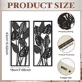Set di 2 decorazioni murali in legno nero con foglie traforate dal design minimalista - 43x18x0.5cm / Y24Y50986_Q
