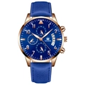 Blue Strap Rose Gold Case Blue Dial Rose Gold Hands