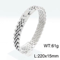 Pulsera de reloj de acero inoxidable plateado para hombre, 61g y 220x15mm - Color Acero