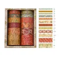 12 Rollen Washi Tape Set im Vintage Stil mit Goldwolken und Drachenmustern - Mond über dem Berg