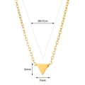 Collana in acciaio inossidabile dorato con ciondolo a triangolo e misure indicate - Pendaglio a triangolo / Oro