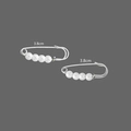 Set van twee 3,8 cm zilveren taillesluitingen met vier witte parels op donkergrijs - 3,8 cm 4 zilverwit parels speld