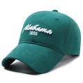 Berretto da baseball in cotone verde scuro con ricamo Alabama 1895 e visiera ricurva - Verde Scuro