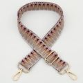Ethnic wide woven strap in earth tones with gold metal clips for handbags - No.286 Gold Hook