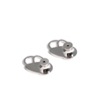 Close-up of polished silver earring lifter backs on a clean white background - Silver Textured Disc Style (2)