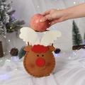 Détail du sac cadeau de Noël en feutre renne avec nez rouge et bois en peluche doux - Renne