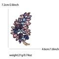 Vintage flower brooch with purple and blue crystals on silver alloy base - Purple and Blue